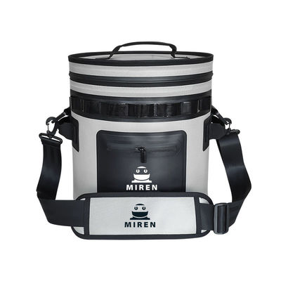 25 Kahverengi Gri Yuvarlak Soğutucu Sızdırmaz ve Su geçirmez Yumuşak Soğutucu Çanta Açık Hava Macerası için