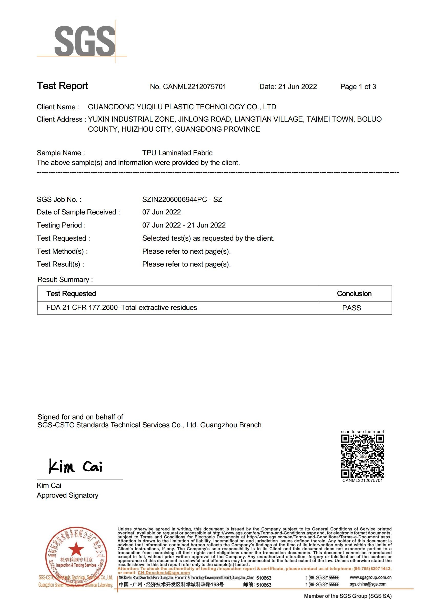 Çin Dongguan Miren outdoor products Co., Ltd Sertifikalar